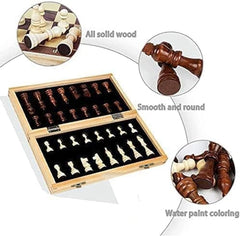 اماتير مجموعة شطرنج خشبية مغناطيسية 15.4 انش، مجموعة العاب لوح محمولة قابلة للطي مع قطع شطرنج مصنوعة يدويا من اللباد العاب تعليمية للبالغين والمراهقين، من اميرتير