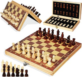 اماتير مجموعة شطرنج خشبية مغناطيسية 15.4 انش، مجموعة العاب لوح محمولة قابلة للطي مع قطع شطرنج مصنوعة يدويا من اللباد العاب تعليمية للبالغين والمراهقين، من اميرتير