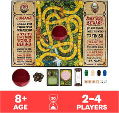 لعبة جامانجي ذا جيم، لعبة الطاولة العائلية الكلاسيكية المخيفة المبنية على فيلم اكشن كوميدي، مناسبة للاطفال والكبار من سن 8 سنوات فما فوق، من سبين ماستر