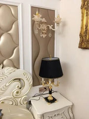 Luxury K9 big black crystal table lamp