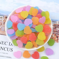 10Pcs 18mm Fake Candy Resin Cabochon Flatback Heart Shape Simulation Food DIY Scrapbooking Embellishment Decoration Craft