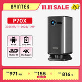 BYINTEK P70X Portable Mini Projector with Built-in Battery 4K Support 3D Wifi for Outdoor Movie Night Home Theater Projectors