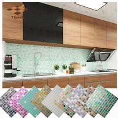 Mosaic Wall Tile Peel and Stick Self adhesive Backsplash DIY Kitchen Bathroom Home Wall Sticker Vinyl 3D