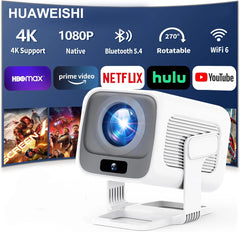 HUAWEISHI 4K Projector Android Native Portable 1080P Auto Focus 600ANSI Video home Cinema Outdoor hd led Projetor