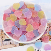 10Pcs 18mm Fake Candy Resin Cabochon Flatback Heart Shape Simulation Food DIY Scrapbooking Embellishment Decoration Craft