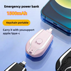 Portable Power Bank 1500mAh Mini Keychain For Android Emergency Charger Portable Charger