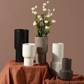 Taupe Monochrome Ceramic Vases