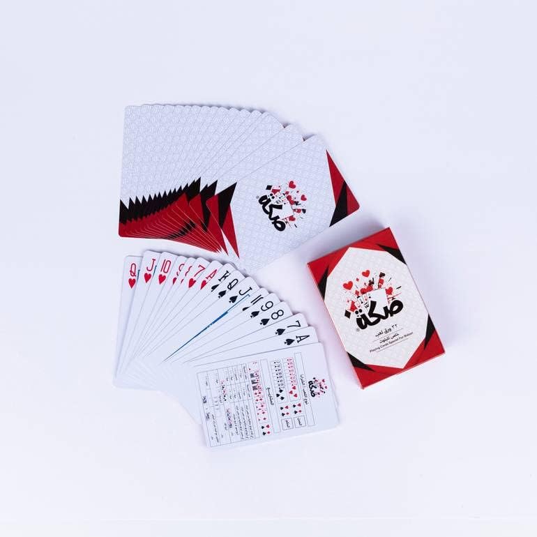 بطاقة لعب من صكة - مجموعة من بطاقات اللعب بلاستيكية 100% للعب البلوت - 54 بطاقة باللون الازرق و32 بطاقة باللون الاحمر - قطعة واحدة من الازرق وقطعة واحدة من الاحمر - كومبو، من سكا