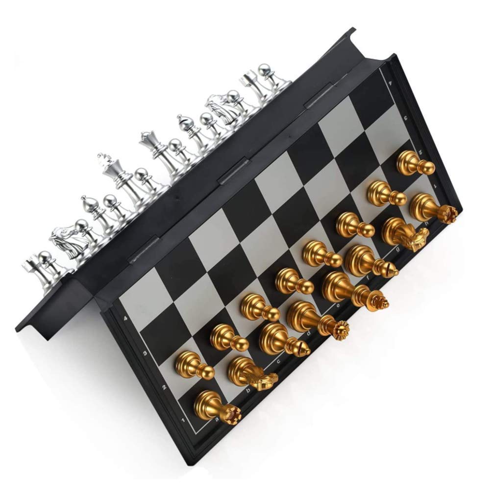 طقم ولوح شطرنج عالمي كبير الحجم وقابل للطي يصلح للعب الداما لوح محمول للسفر لعبة تنافسية، من ام انا