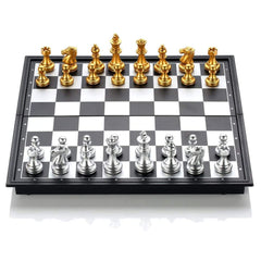 طقم ولوح شطرنج عالمي كبير الحجم وقابل للطي يصلح للعب الداما لوح محمول للسفر لعبة تنافسية، من ام انا