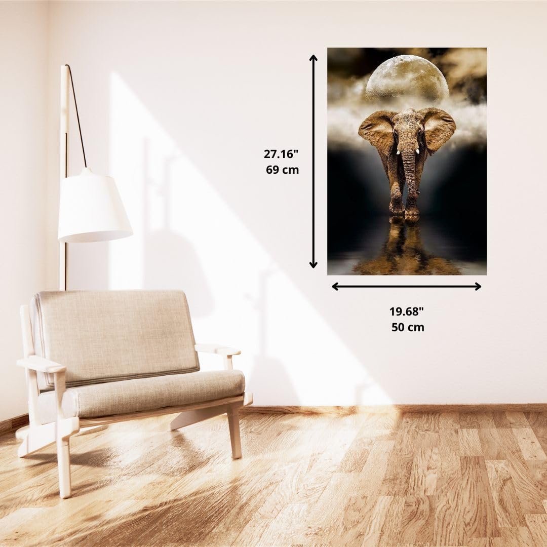 كلمنتوني بازل الفيل 1000 قطعة (69 × 50 سم)، مناسبة لديكور المنزل، بازل للكبار من عمر 14 سنوات فما فوق، 14 سنة إلى 99 سنة