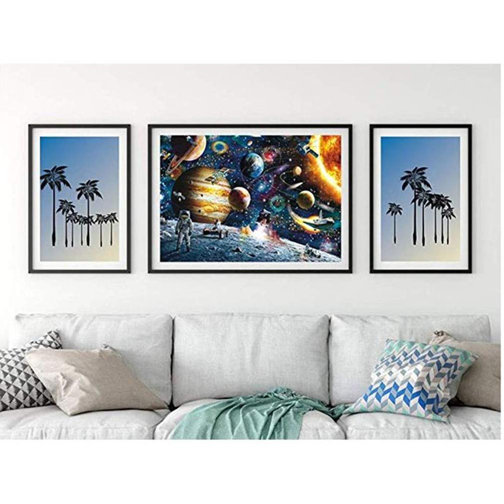 احجية الصور المقطوعة للفضاء والمكونة من 1000 قطعة ورقية للسفن الفضائية والكواكب ورائد الفضاء مناسبة للاطفال والبالغين من ايه ام انا، طفل