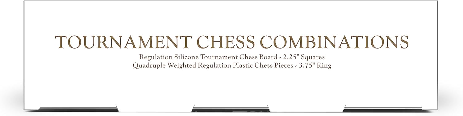 مجموعة لعبة شطرنج للبطولات بلوح سيليكون عالي الجودة وقابل للطي مقاس 51 × 51 سم مع قطع بلاستيك متينة رباعية الثقل وقطعة ملك بنمط ستونتون كلاسيكي بارتفاع 10 سم وشنطة تخزين من ايه اند ايه، 6 سنوات