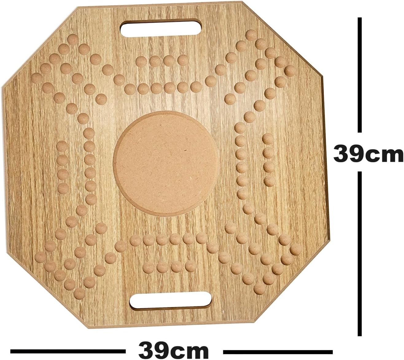 لعبة لوحية خشبية جاكارو، لـ 4 لاعبين مع كرات زجاجية وبطاقات، مقاس 39 × 39 سم، بلون بني، (استخدام باللغة الإنجليزية)، من فنز