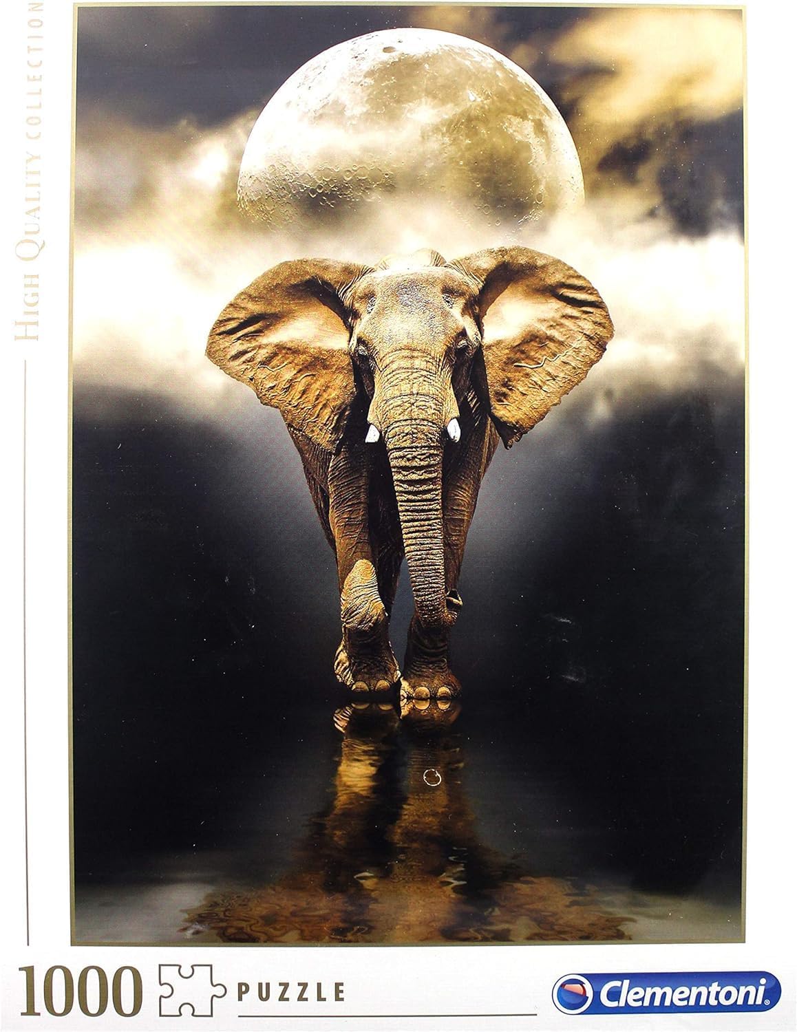 كلمنتوني بازل الفيل 1000 قطعة (69 × 50 سم)، مناسبة لديكور المنزل، بازل للكبار من عمر 14 سنوات فما فوق، 14 سنة إلى 99 سنة