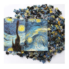 أحجية الصور المقطوعة لتخفيف الضغط من 1000 قطعة للبالغين - أحجية ورقية - ليلة مليئة بالنجوم للفنان فينسينت فان جوخ