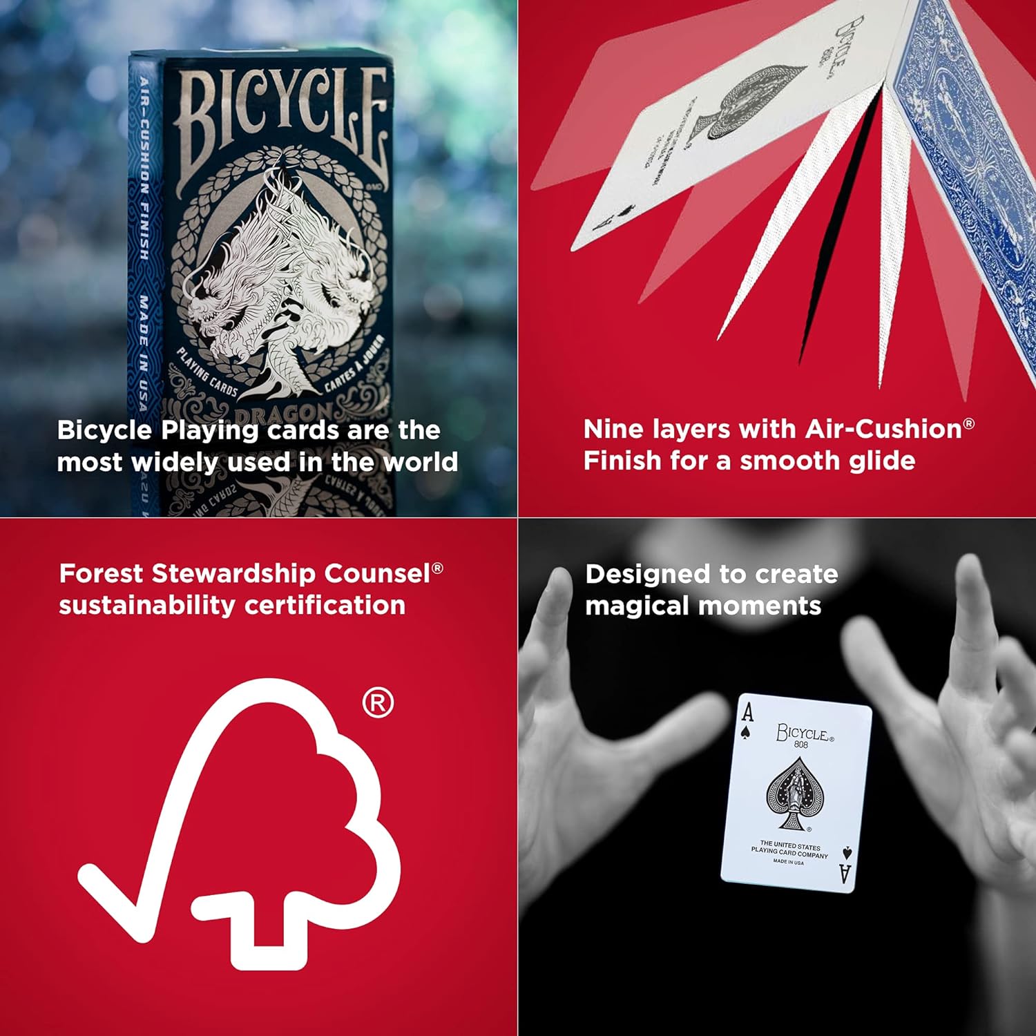 بطاقات لعب دراجة دراغون، أزرق، بالغ