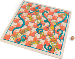 لعبة لودو بلس سنيكس اند سلالم خشبية - مجموعتان من لعبتين في حزمة واحدة - العاب نرد باتشيسي للاطفال والكبار - لوح كلاسيكي مزدوج الجوانب مقاس 12 انش × 12 انش لعدد 2-4 لاعبين، من بري بيلي، 6 سنوات