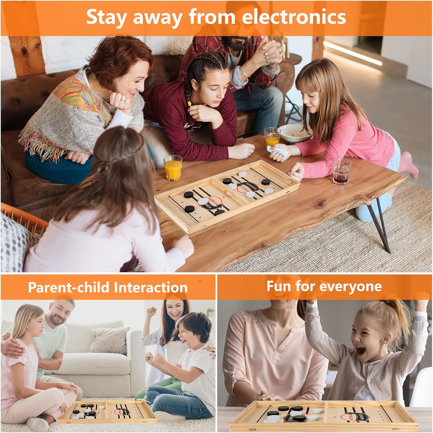 لعبة سلينج بوك الكبيرة، لعبة لوح فووسبالل، لعبة طاولة هوكي خشبية، لوح لعبة سلينج شوت، لعبة سوبر وينر سبيد بوك للبالغين، مقاس كبير