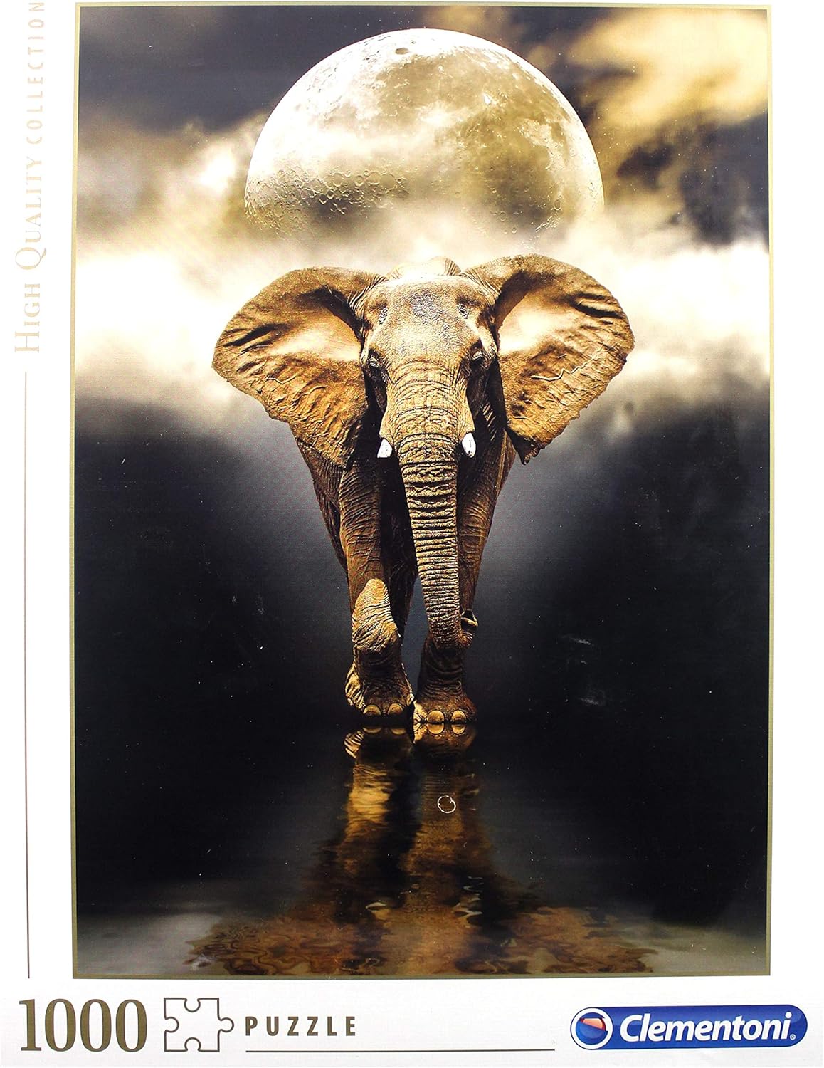 كلمنتوني بازل الفيل 1000 قطعة (69 × 50 سم)، مناسبة لديكور المنزل، بازل للكبار من عمر 14 سنوات فما فوق، 14 سنة إلى 99 سنة