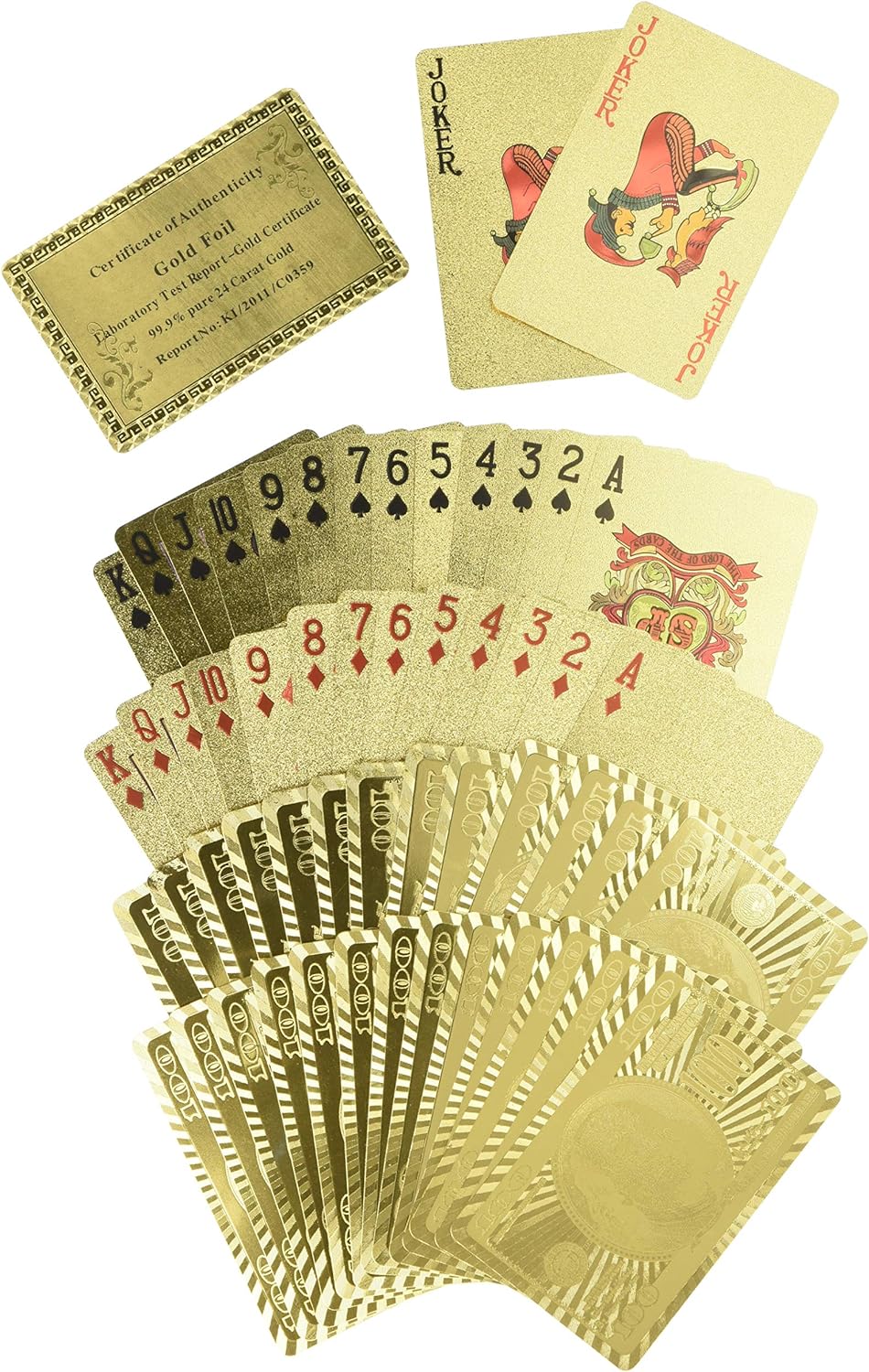 بطاقات لعب من الذهب عيار 24 قيراط من العلامة التجارية غودارد، من تريدمارك بوكر، بالغ