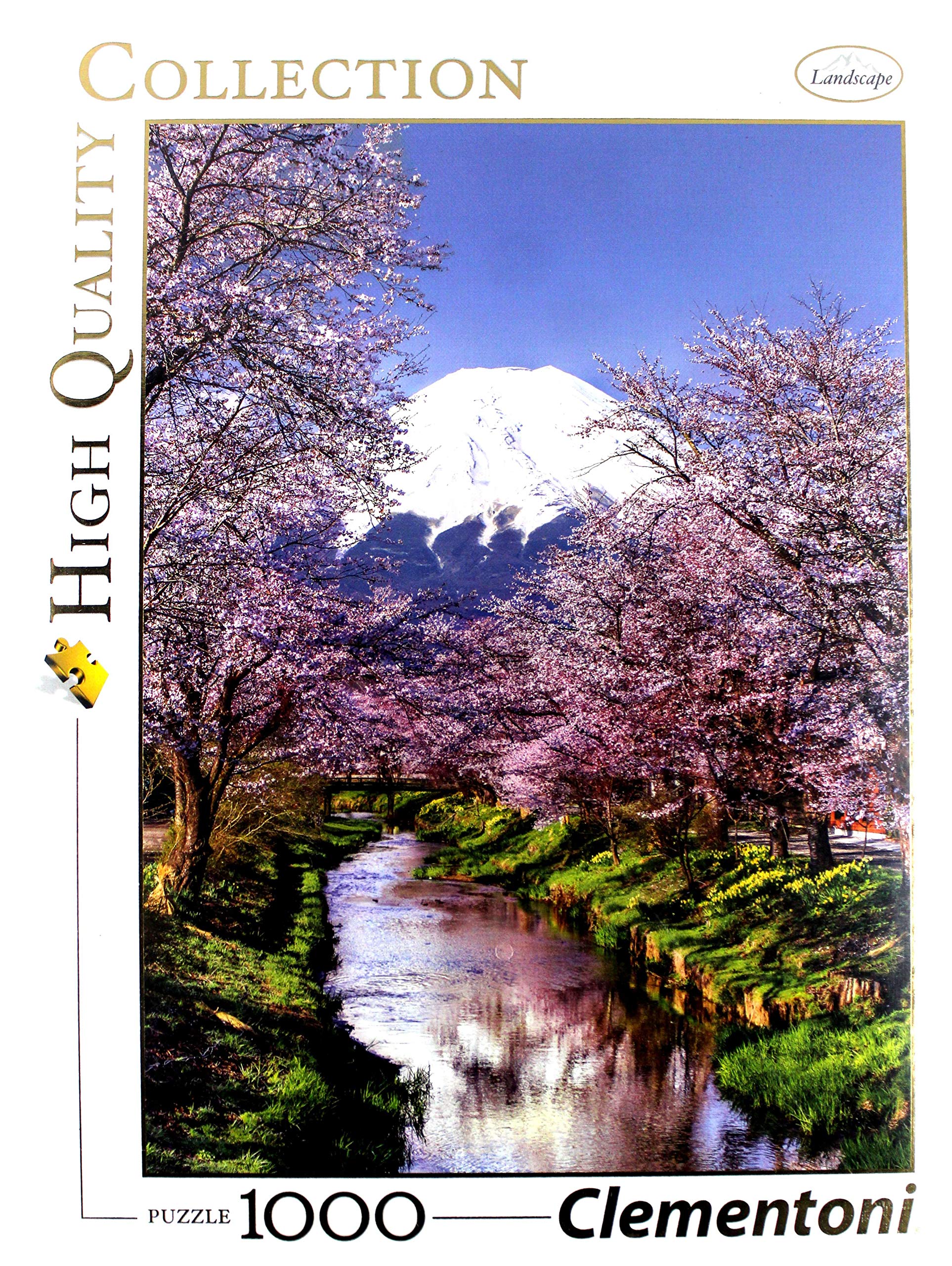 كلمنتوني بازل جبل فوجي 1000 قطعة (69 × 50 سم)، مناسبة لديكور المنزل، بازل للكبار من عمر 14 سنوات فما فوق، 14 سنة إلى 99 سنة