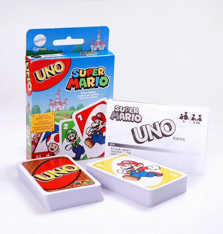 Genuine Mattel Games Uno Super Mario Card Game For Family Night Featuring Tv Show Themed Graphics And A Special Rule 2-10 Player