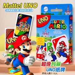 Genuine Mattel Games Uno Super Mario Card Game For Family Night Featuring Tv Show Themed Graphics And A Special Rule 2-10 Player