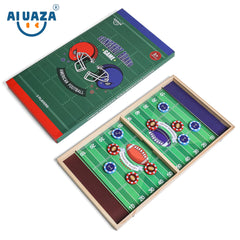 AIUAZA Rugby Fast Classic Slingshot Puck Game Wooden Air Hockey Board Games for Family Game Night or Friends Party,Table Games