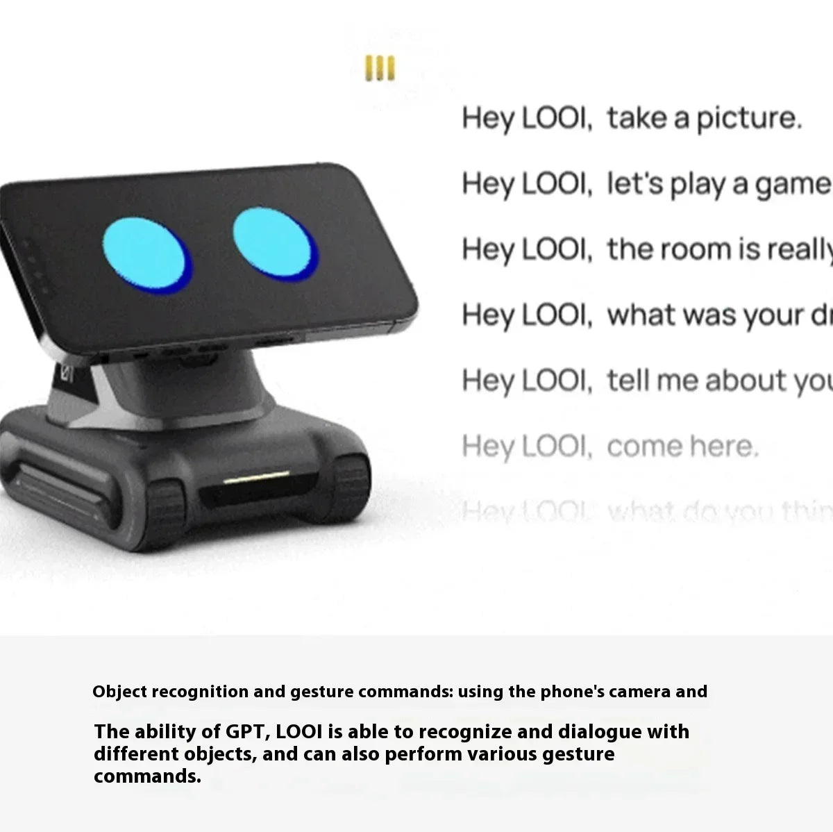 LOOI Emotional AI Companionship Wireless Charging Voice Dialogue Visual Recognition Children's Electronic Companion Rechargeable