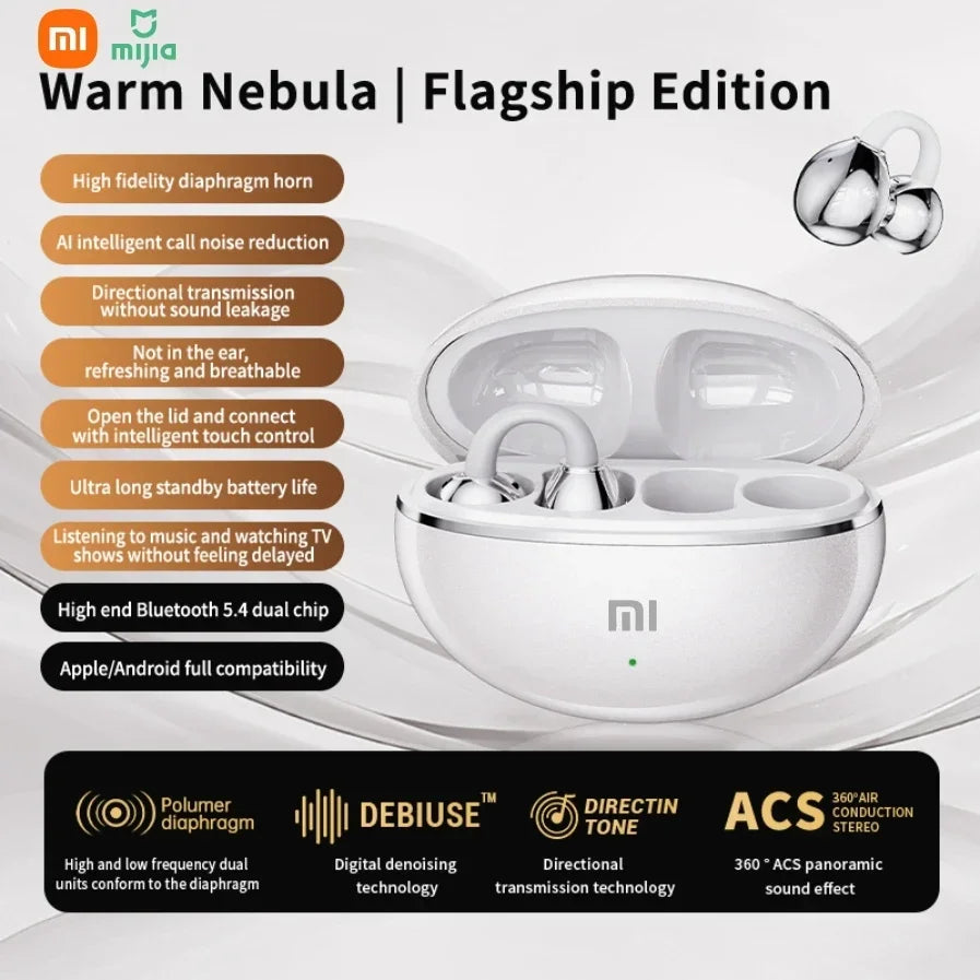 Xiaomi M91 Wireless Bluetooth Earphones with Bone Conduction Noise Reduction for High Definition Calls, Suitable for IOS and And