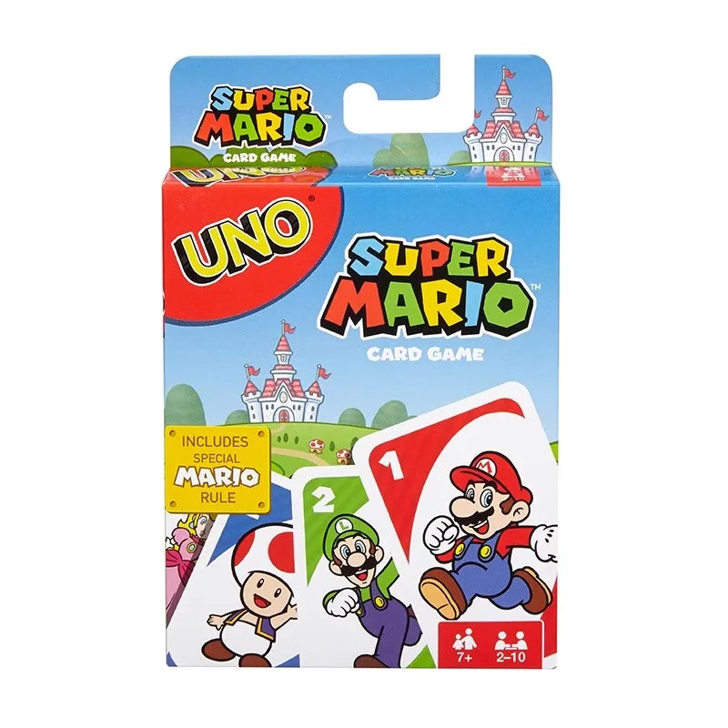 Genuine Mattel Games Uno Super Mario Card Game For Family Night Featuring Tv Show Themed Graphics And A Special Rule 2-10 Player