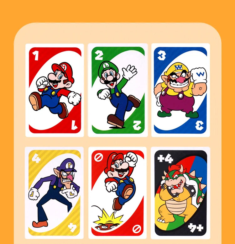 Genuine Mattel Games Uno Super Mario Card Game For Family Night Featuring Tv Show Themed Graphics And A Special Rule 2-10 Player