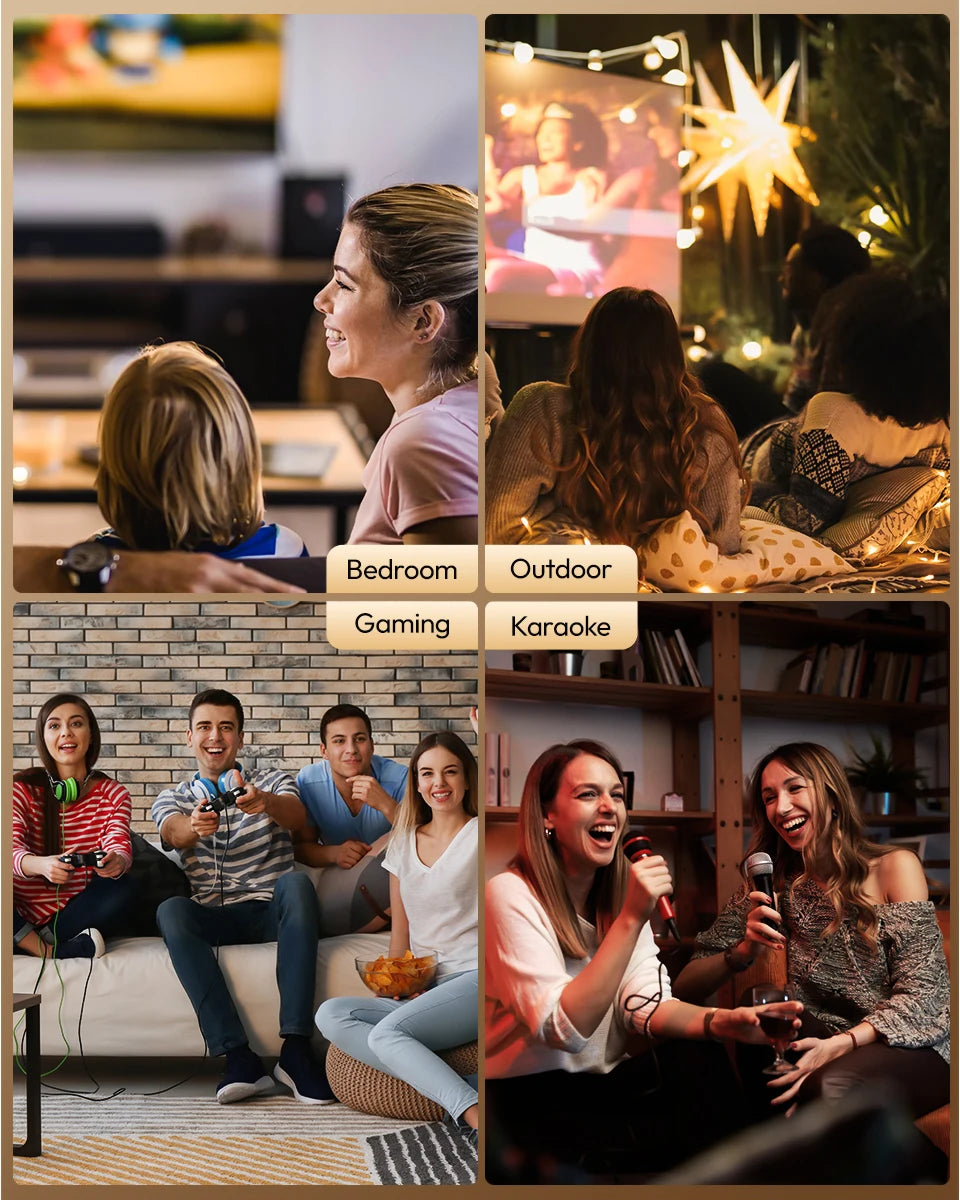 Vevshao A15 Smart Projector Portable Android 13 Projector Dual WiFi Auto Keystone Focus Pocket Beamer Home Meeting Video Cinema