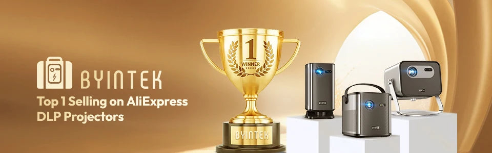 BYINTEK P70X Portable Mini Projector with Built-in Battery 4K Support 3D Wifi for Outdoor Movie Night Home Theater Projectors