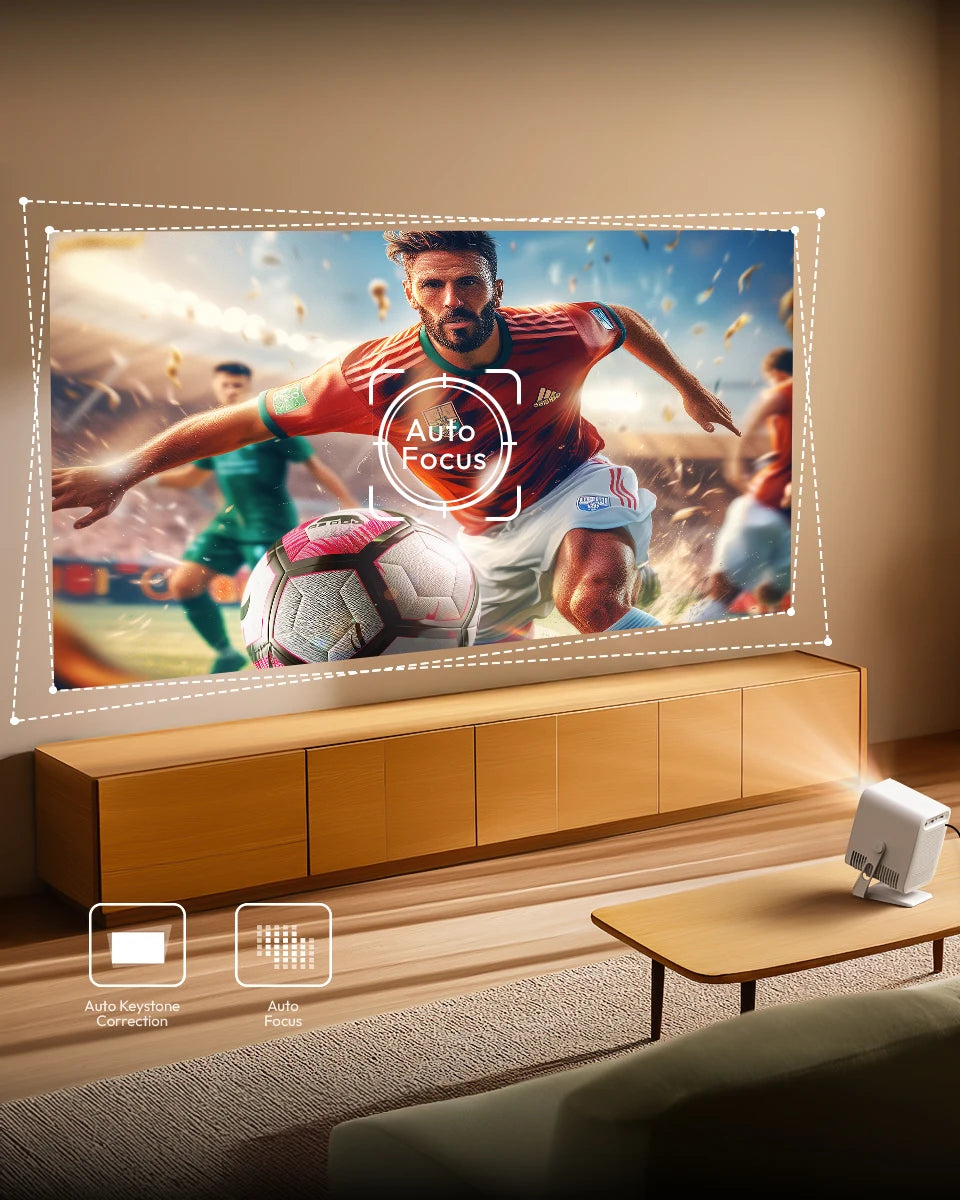 Vevshao A15 Smart Projector Portable Android 13 Projector Dual WiFi Auto Keystone Focus Pocket Beamer Home Meeting Video Cinema