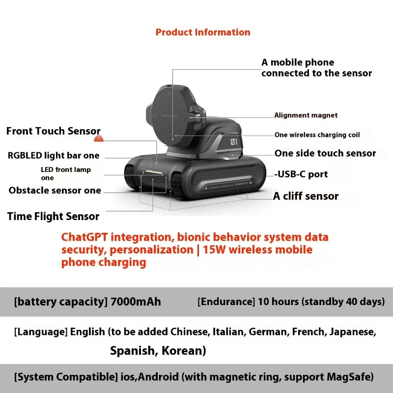 LOOI Emotional AI Companionship Wireless Charging Voice Dialogue Visual Recognition Children's Electronic Companion Rechargeable
