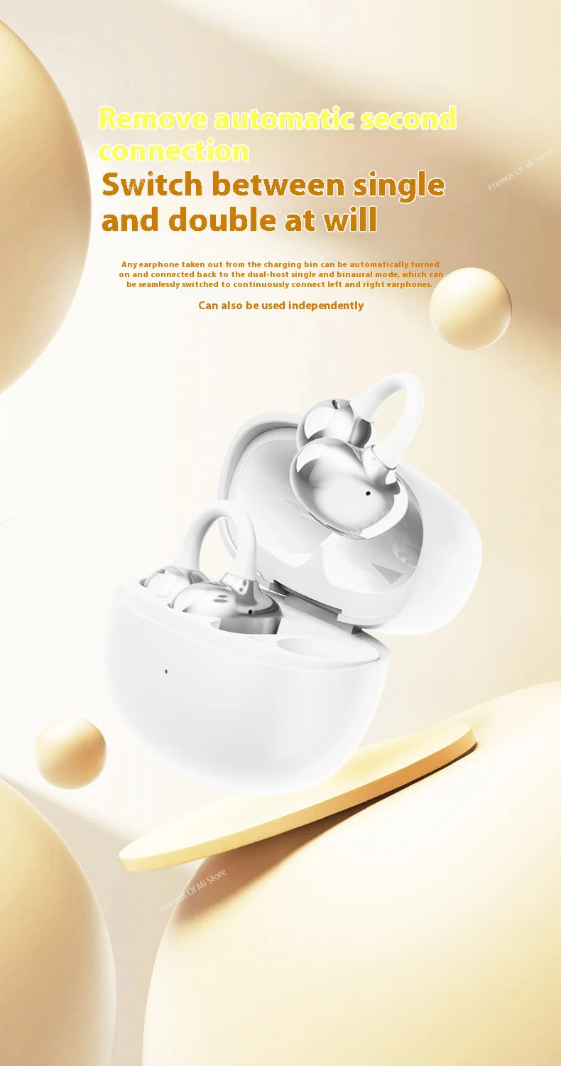 Xiaomi Wireless Bluetooth 5.4 Ear Clip Earbuds Sports Noise Cancelling Secure Fit Long Battery Life Waterproof Earphone with Mic