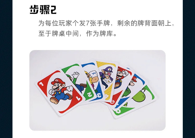 Genuine Mattel Games Uno Super Mario Card Game For Family Night Featuring Tv Show Themed Graphics And A Special Rule 2-10 Player