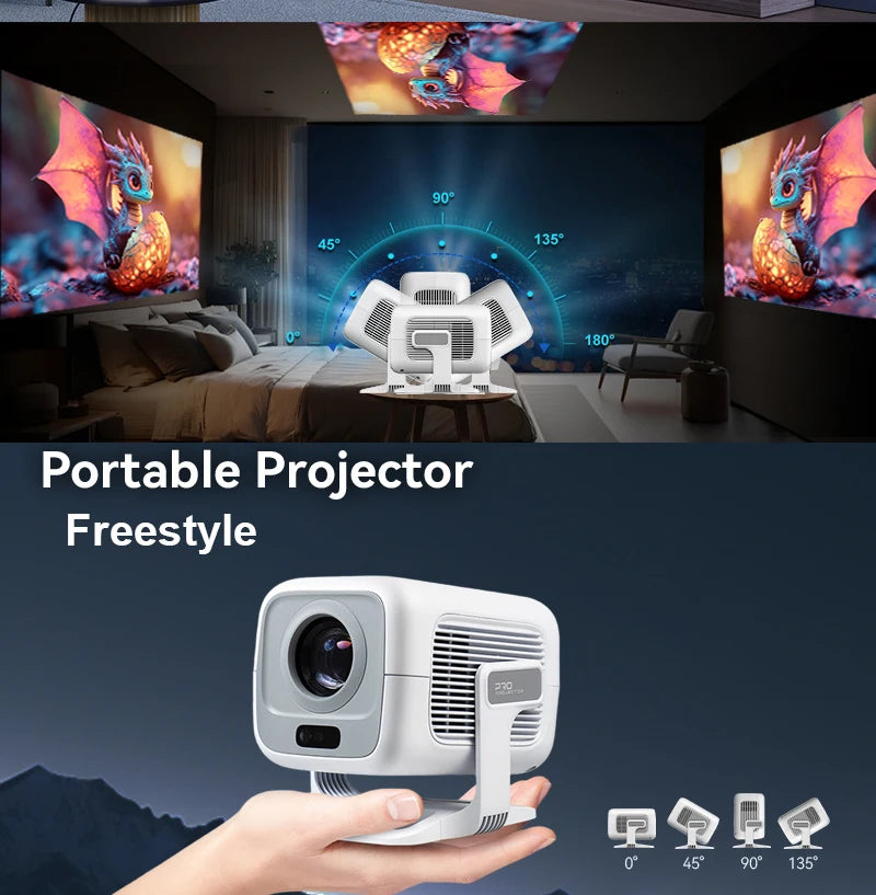 HUAWEISHI 4K Projector Android Native Portable 1080P Auto Focus 600ANSI Video home Cinema Outdoor hd led Projetor