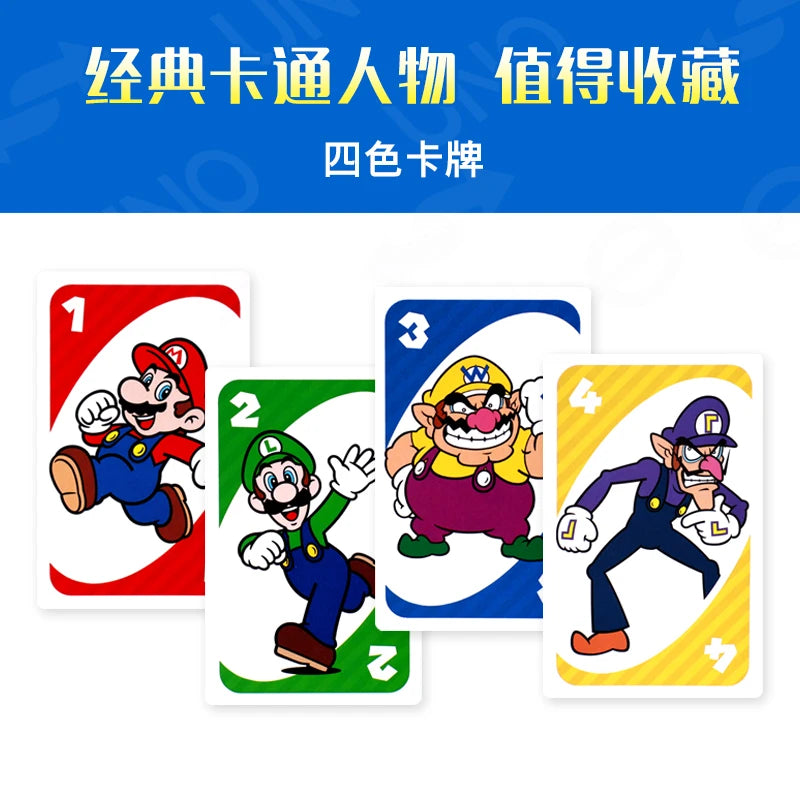 Genuine Mattel Games Uno Super Mario Card Game For Family Night Featuring Tv Show Themed Graphics And A Special Rule 2-10 Player