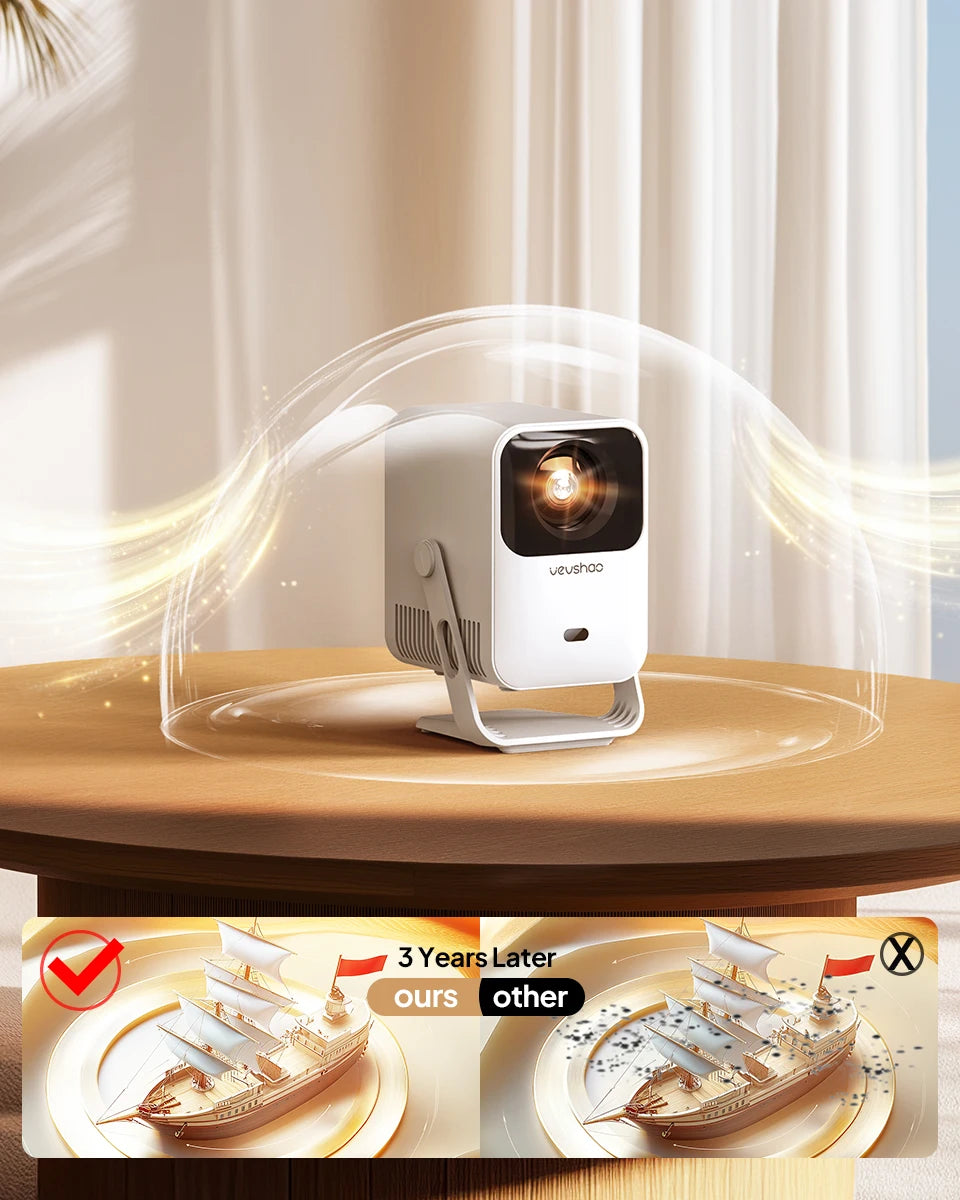 Vevshao A15 Smart Projector Portable Android 13 Projector Dual WiFi Auto Keystone Focus Pocket Beamer Home Meeting Video Cinema