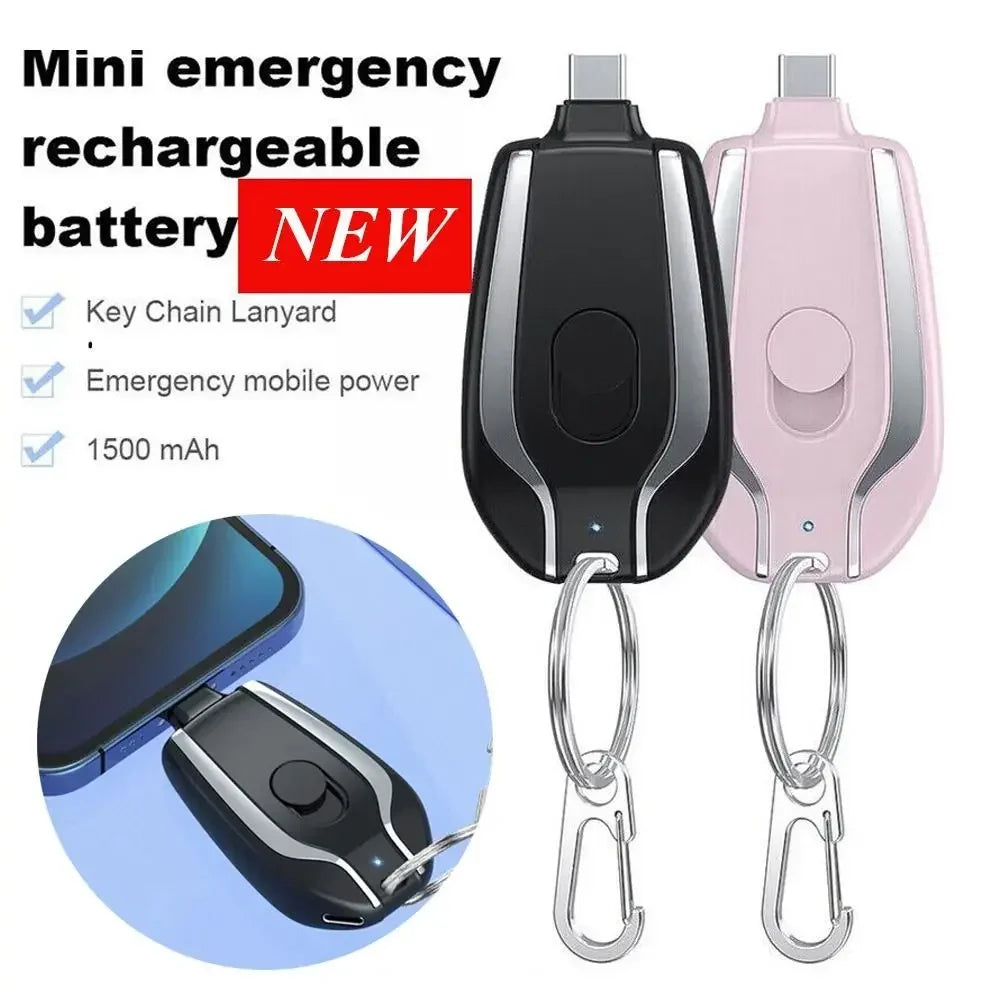 Portable Power Bank 1500mAh Mini Keychain For Android Emergency Charger Portable Charger