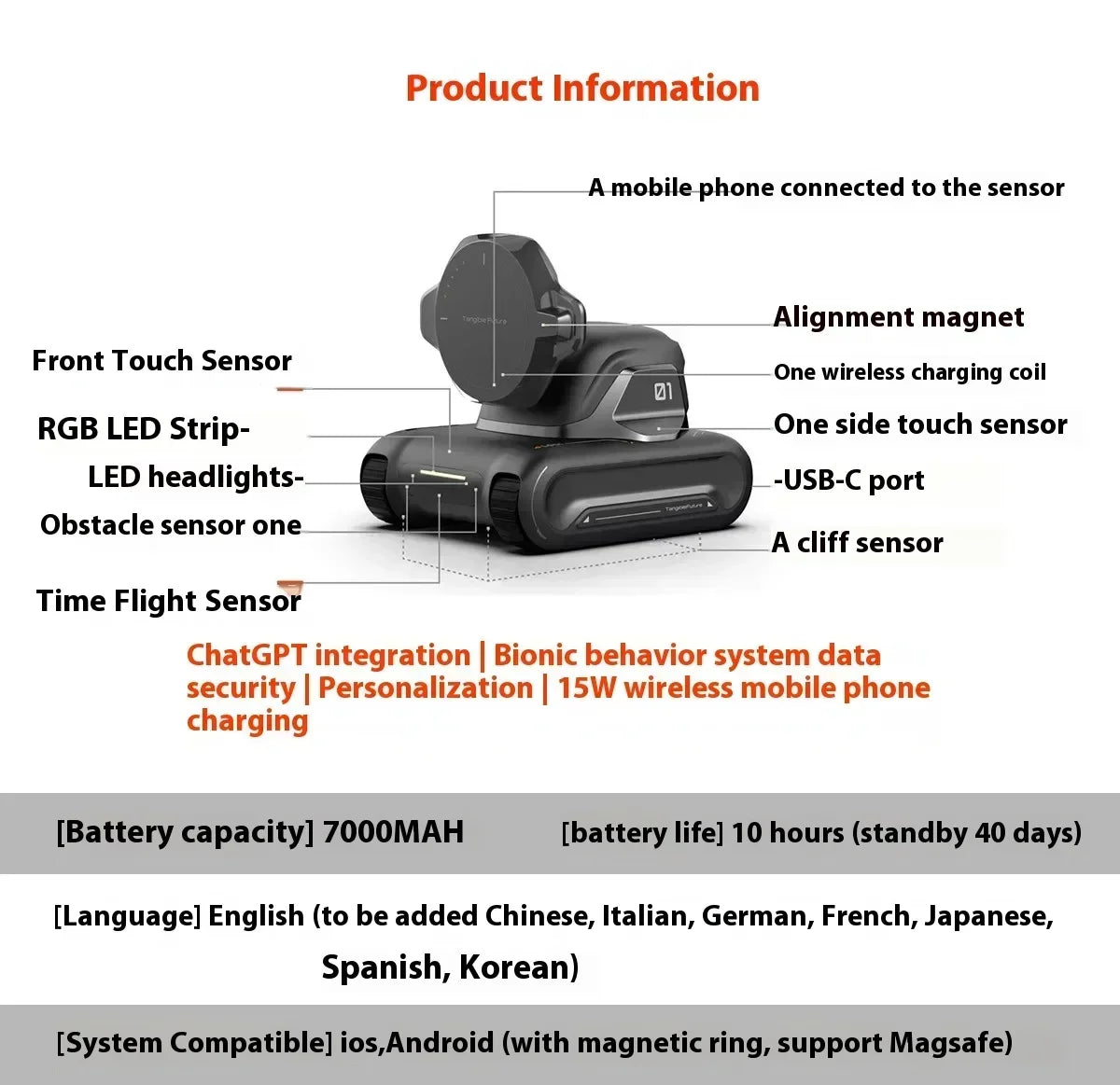 LOOI Emotional AI Companionship Wireless Charging Voice Dialogue Visual Recognition Children's Electronic Companion Rechargeable