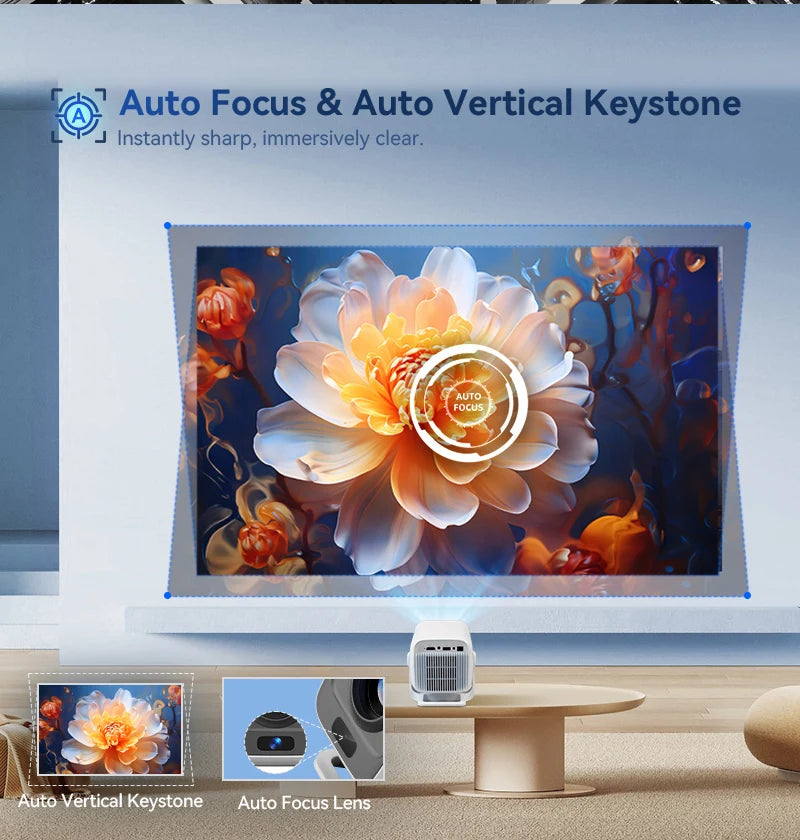 HUAWEISHI 4K Projector Android Native Portable 1080P Auto Focus 600ANSI Video home Cinema Outdoor hd led Projetor