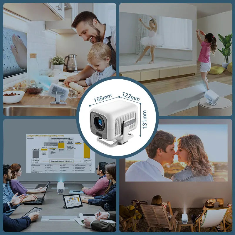 HUAWEISHI 4K Projector Android Native Portable 1080P Auto Focus 600ANSI Video home Cinema Outdoor hd led Projetor