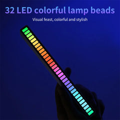 RGB LED Light Bar Music Sound Control Pickup Light Rhythm Ambient Lamp Atmosphere Night Light for Car TV Game Computer Desktop