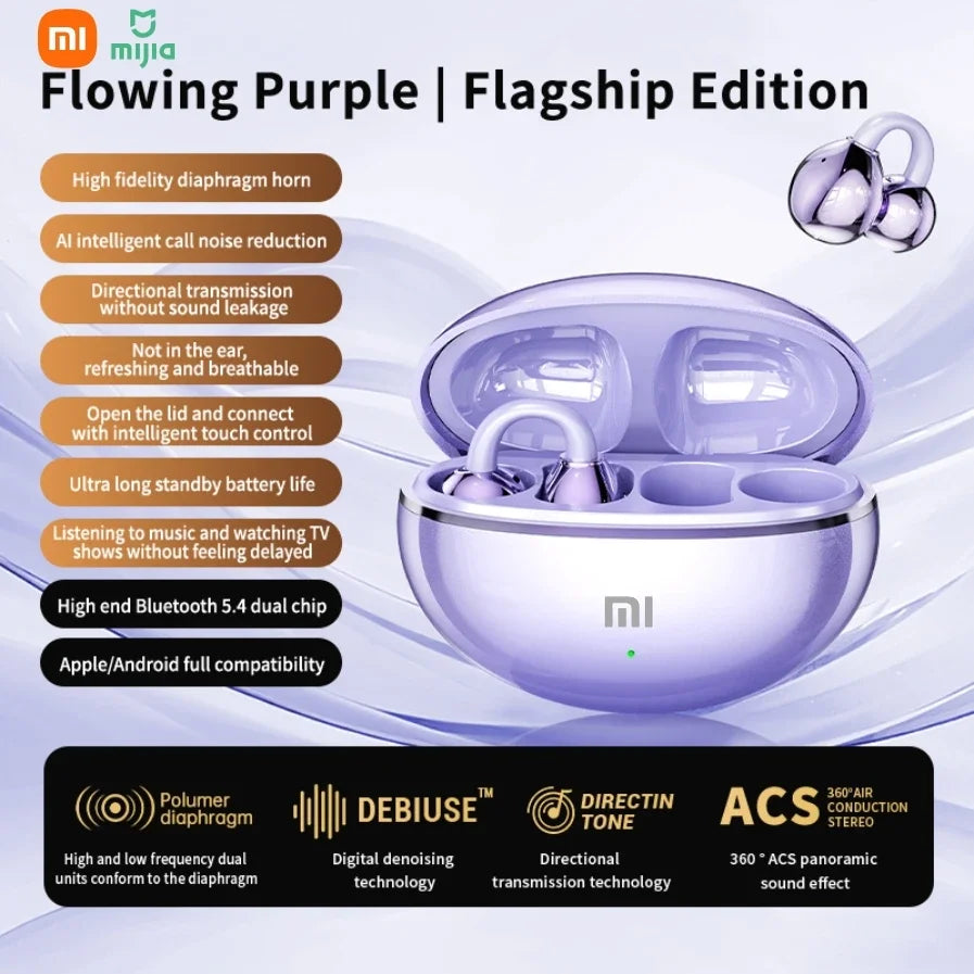 Xiaomi M91 Wireless Bluetooth Earphones with Bone Conduction Noise Reduction for High Definition Calls, Suitable for IOS and And