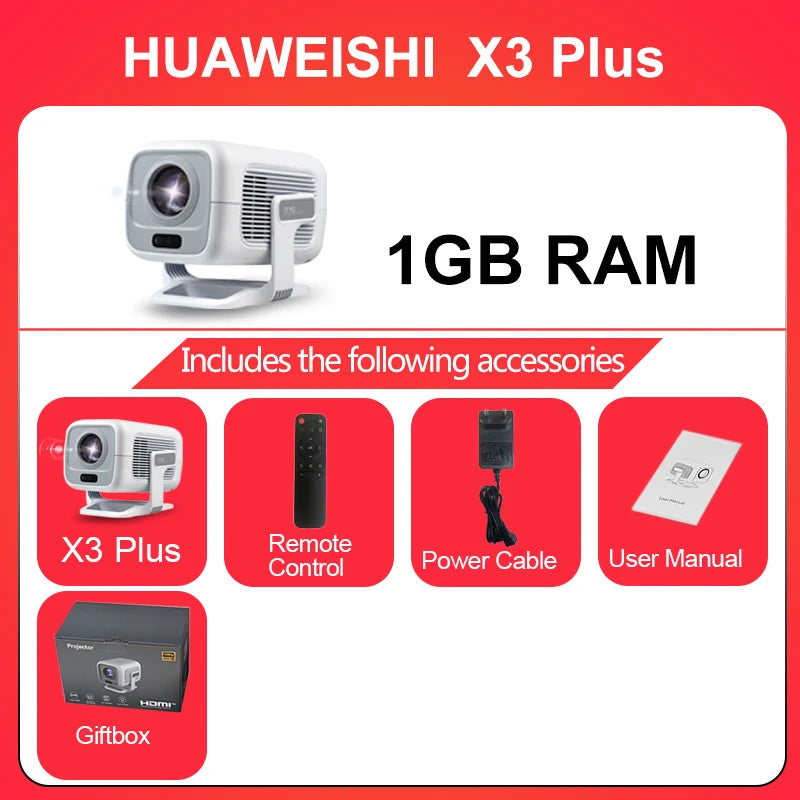 HUAWEISHI 4K Projector Android Native Portable 1080P Auto Focus 600ANSI Video home Cinema Outdoor hd led Projetor