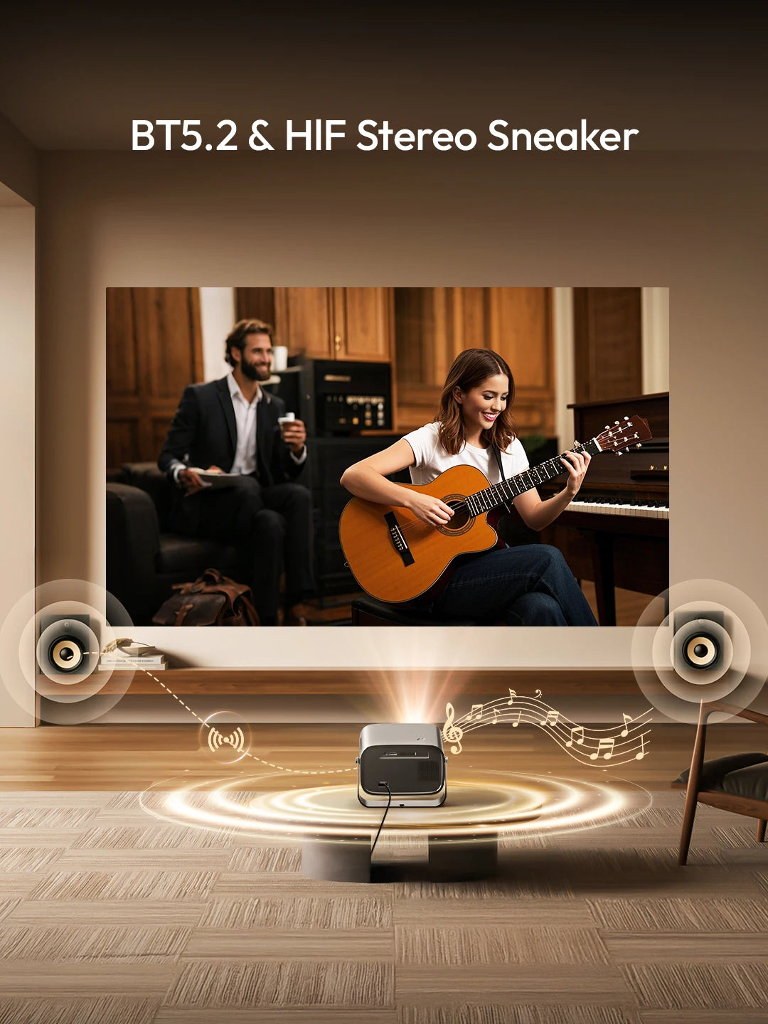 VEVSHAO A12 Projector Mini Portable  LED Video Android 13.0 WIFI 6 Mirror SmartPhone for 1080P 4K Video Home Cinema Projector